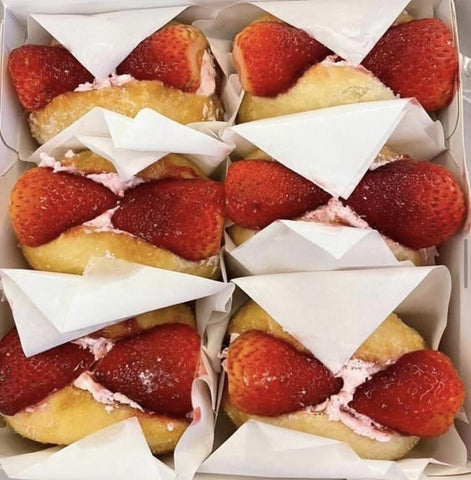 Strawberries & Cream Doughnuts - Cakes by Gel Salonga